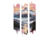 Triptych Mountain Dusk