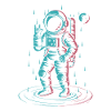 Neon Space Astronaut Retro INTO THE AM Cool