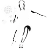 Padel player front white