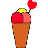 Herz im Eisbecher Eis