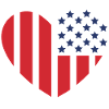 USA Flag Heart