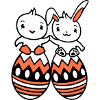 Conejito Pájaro Pollito 2 Amigos Huevos de Pascua Grandes Enorme