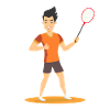 Badminton Player Comic Look