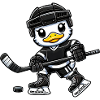 Chibi Duck Hockey Player Cartoon