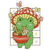 Kawaii Ramen Frog Mushroom