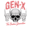 Sarcasm Gen X Badass Skull Retro Design