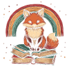 Süßer Fuchs mit Bücher