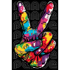 Peace Graffiti Hand Sign Mural