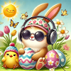 Osterhase hört Musik