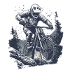 Mountain bikers Downhill Mountains Cycling