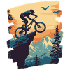 Mountain bikers Downhill Mountains Cycling