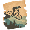Mountain bikers Downhill Mountains Cycling
