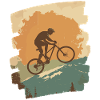 Mountain bikers Downhill Mountains Cycling