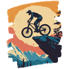Mountain bikers Downhill Mountains Cycling
