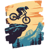 Mountain bikers Downhill Mountains Cycling