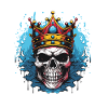 Crâne Roi Couronne Squelette