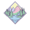 Pastel mountain landscape – pure nature