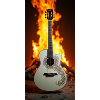 Guitare devant le feu