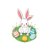 Hase, Ei und Osterfreude