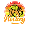 Retro Sunset Hockey