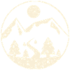 Mountain scene in circle