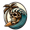 Crâne de surfeur de surf
