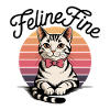 Feline Fine – Retro Sunset Cat