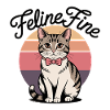 Feline Fine – Chat Sunset Rétro