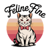 Feline Fine – Chat Sunset Rétro