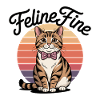 Feline Fine – Chat Sunset Rétro
