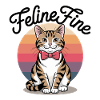 Feline Fine – Chat Sunset Rétro