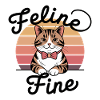 Feline Fine – Chat Sunset Rétro