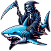 Skeleton Reaper chevauche un requin