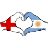 England Argentina Flag Hands Heart Shape