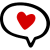 Speech bubble with heart