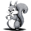 Écureuil Eichhörnchen Boire Café Caféine