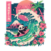 Panda Bear Animal Japanese Surfing Beach Wave