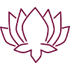 Lotus silhouette in wine red