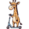 Girafe sur bande dessinée Kickroller