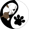 Dog and Paw Yin Yang Symbol