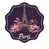 Paris Blossom Eiffel Icon on Purple