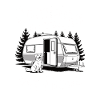 Camping ist schöner Hund