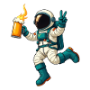 Astronaut with beer