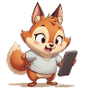 Fox with mobile phone