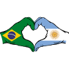 Brazil Argentina Flag Heart