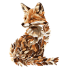 Fox of Leaves Leaves Autumn