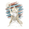 Raccoon playing tennis