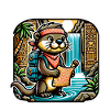 Adventurous otter discovers hidden
