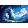 Mountain Landscape Illustration Poster