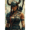 Viking Woman Illustration Poster